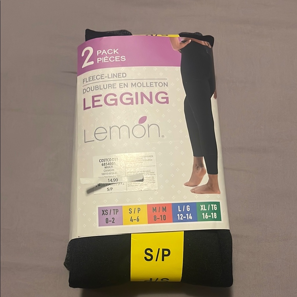 Fabulous Fleece-Lined Leggings 2-Pack by Lemon – Bougie Bliss Awaits! (S/P)